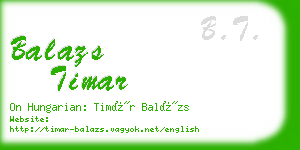 balazs timar business card